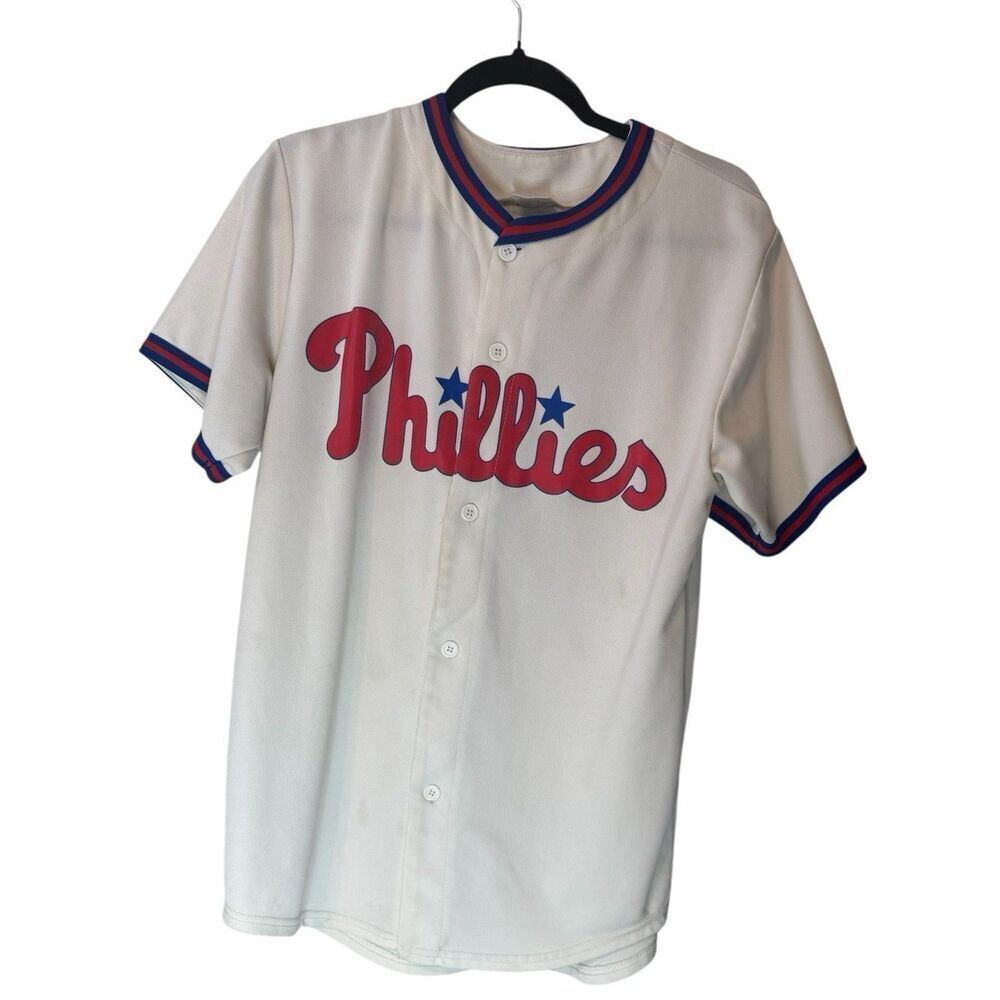 Vintage Philadelphia Phillies Super Rare HOWARD JEEP Y2K Baseball Jersey Sz L - Picture 1 of 5